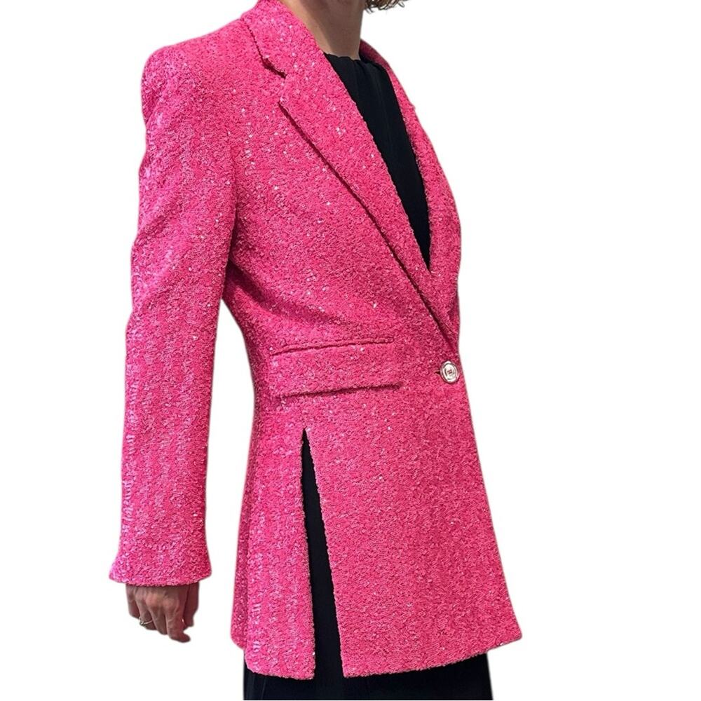 Dolce & Gabbana Hot Pink Sequined Blazer size IT 36 seen on Lisa from Vanderpump